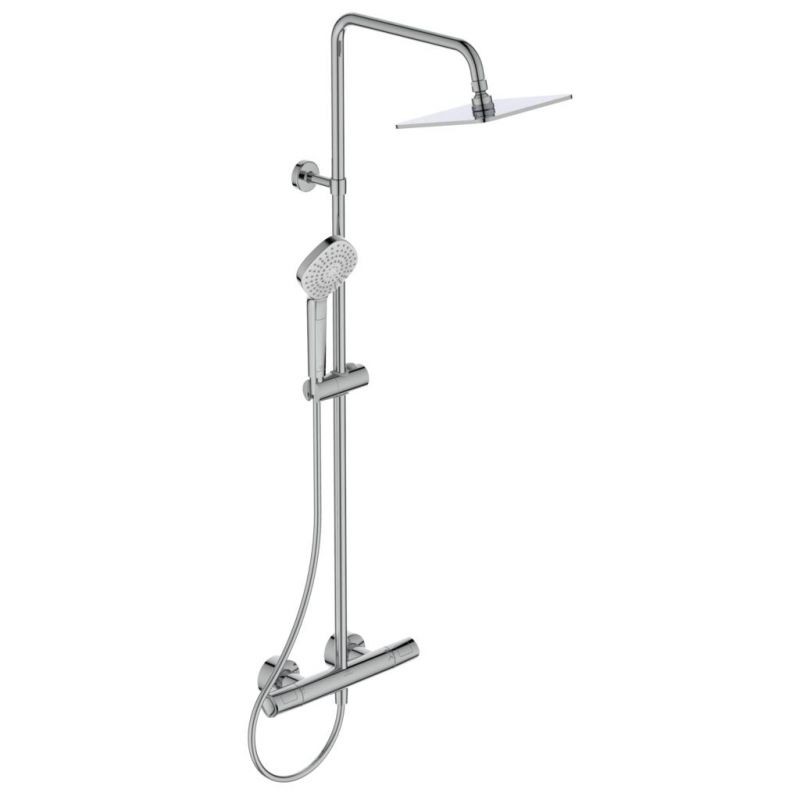 SISTEM DUS CERATHERM T100, TERMOSTATIC, CAP DUS METALIC 20X20 CM, PARA DUS IDEALRAIN EVO DIAMOND 110MM, 3 JET